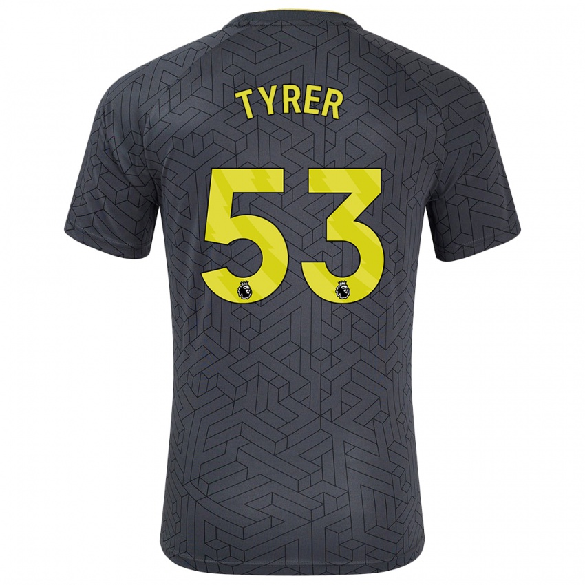 Kinder Harry Tyrer #53 Schwarz Gelb Auswärtstrikot Trikot 2024/25 T-Shirt Österreich