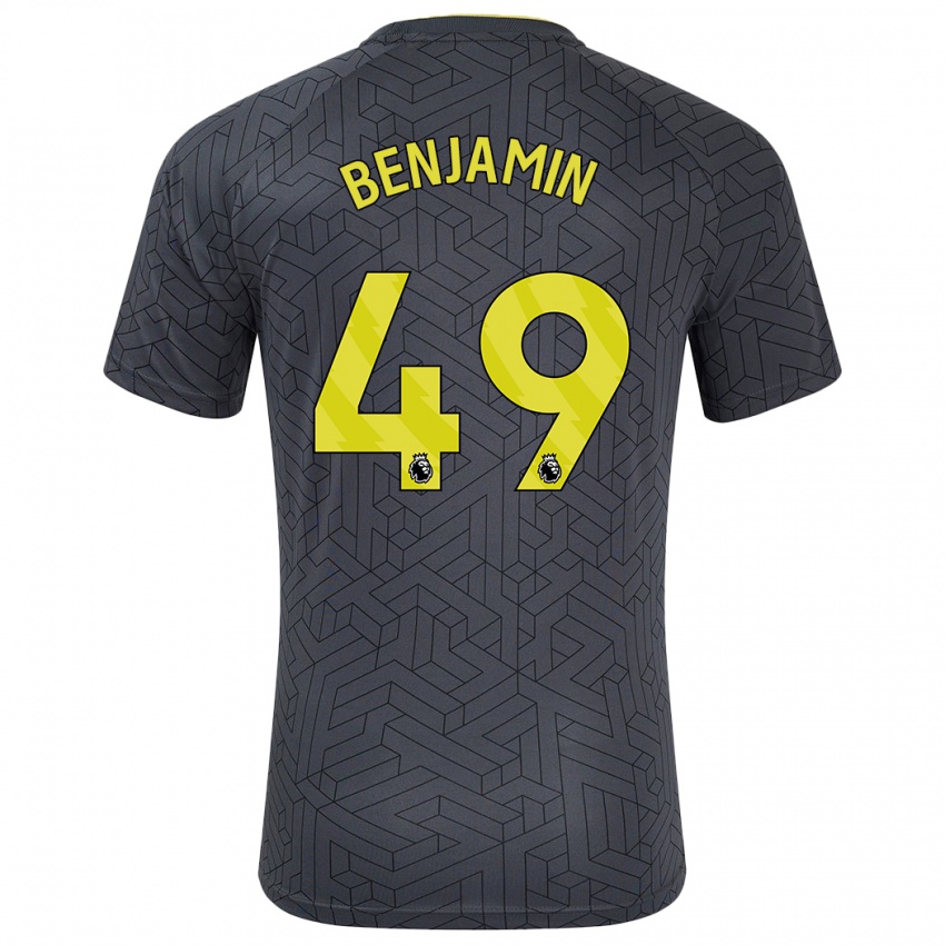 Kinder Omari Benjamin #49 Schwarz Gelb Auswärtstrikot Trikot 2024/25 T-Shirt Österreich