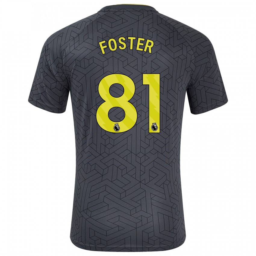 Kinder Harvey Foster #81 Schwarz Gelb Auswärtstrikot Trikot 2024/25 T-Shirt Österreich