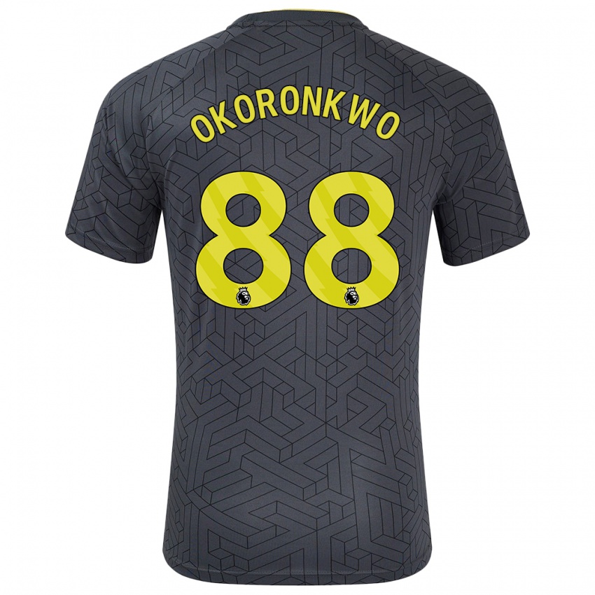 Kinder Francis Okoronkwo #88 Schwarz Gelb Auswärtstrikot Trikot 2024/25 T-Shirt Österreich