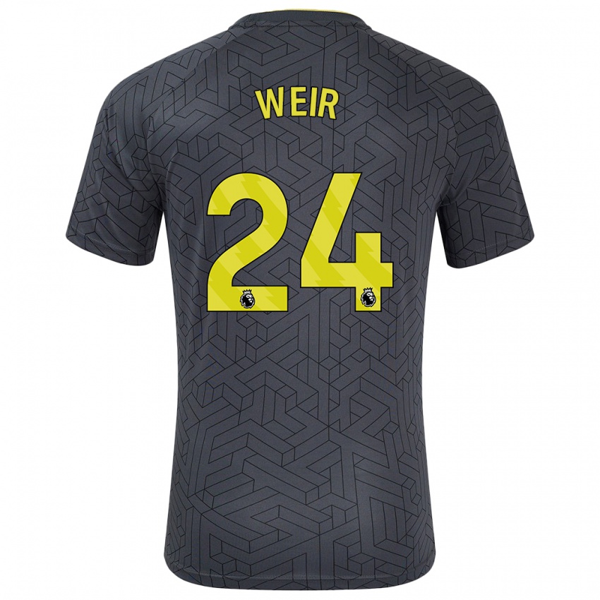 Kinder Kenzie Weir #24 Schwarz Gelb Auswärtstrikot Trikot 2024/25 T-Shirt Österreich