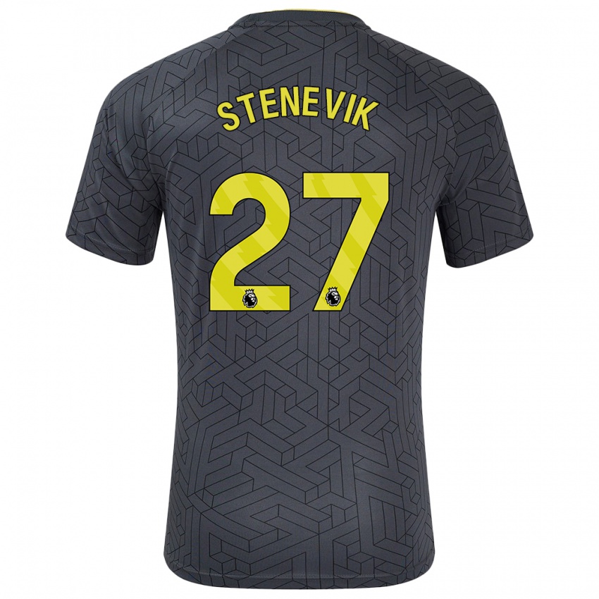 Kinder Elise Stenevik #27 Schwarz Gelb Auswärtstrikot Trikot 2024/25 T-Shirt Österreich