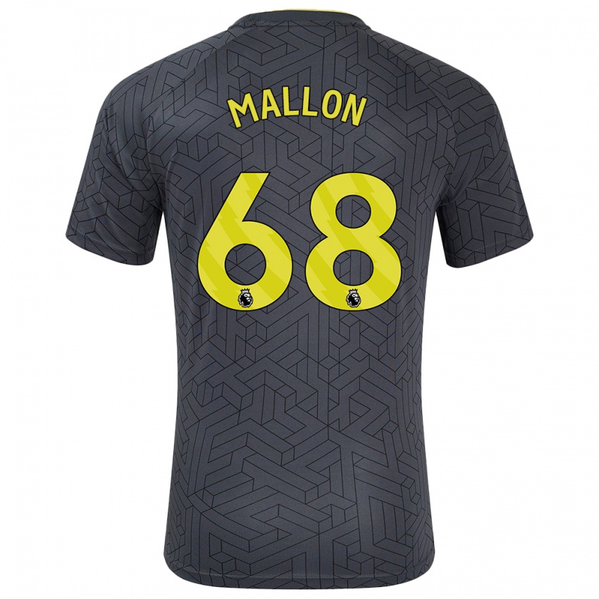 Kinder Mathew Mallon #68 Schwarz Gelb Auswärtstrikot Trikot 2024/25 T-Shirt Österreich