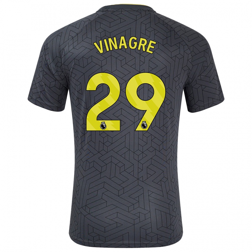 Kinder Ruben Vinagre #29 Schwarz Gelb Auswärtstrikot Trikot 2024/25 T-Shirt Österreich