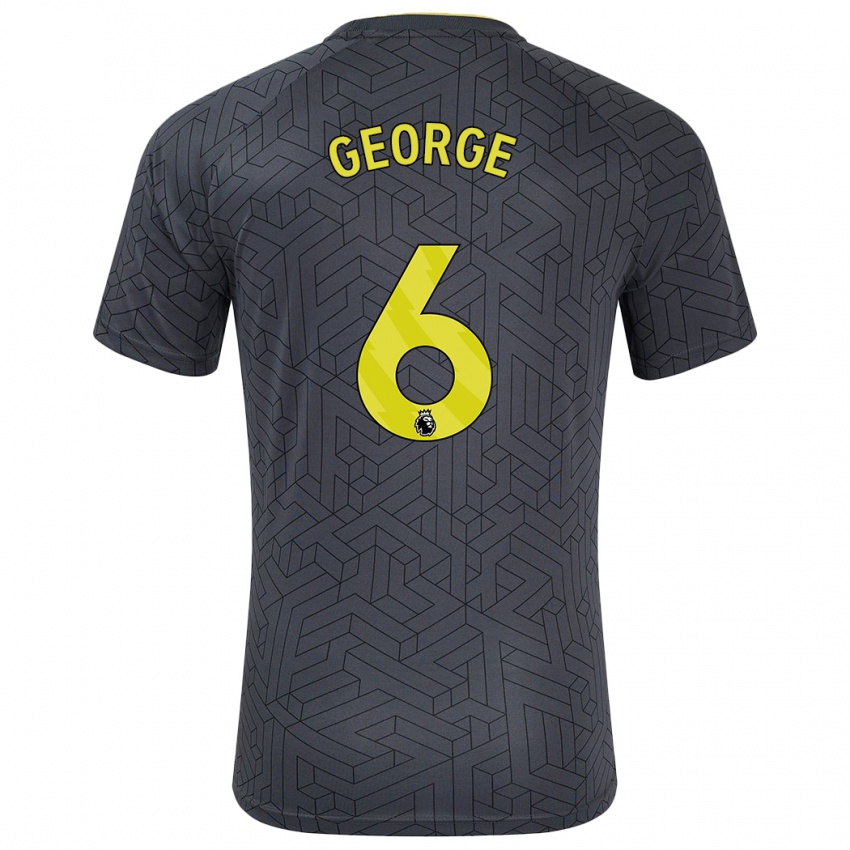 Kinder Gabrielle George #6 Schwarz Gelb Auswärtstrikot Trikot 2024/25 T-Shirt Österreich