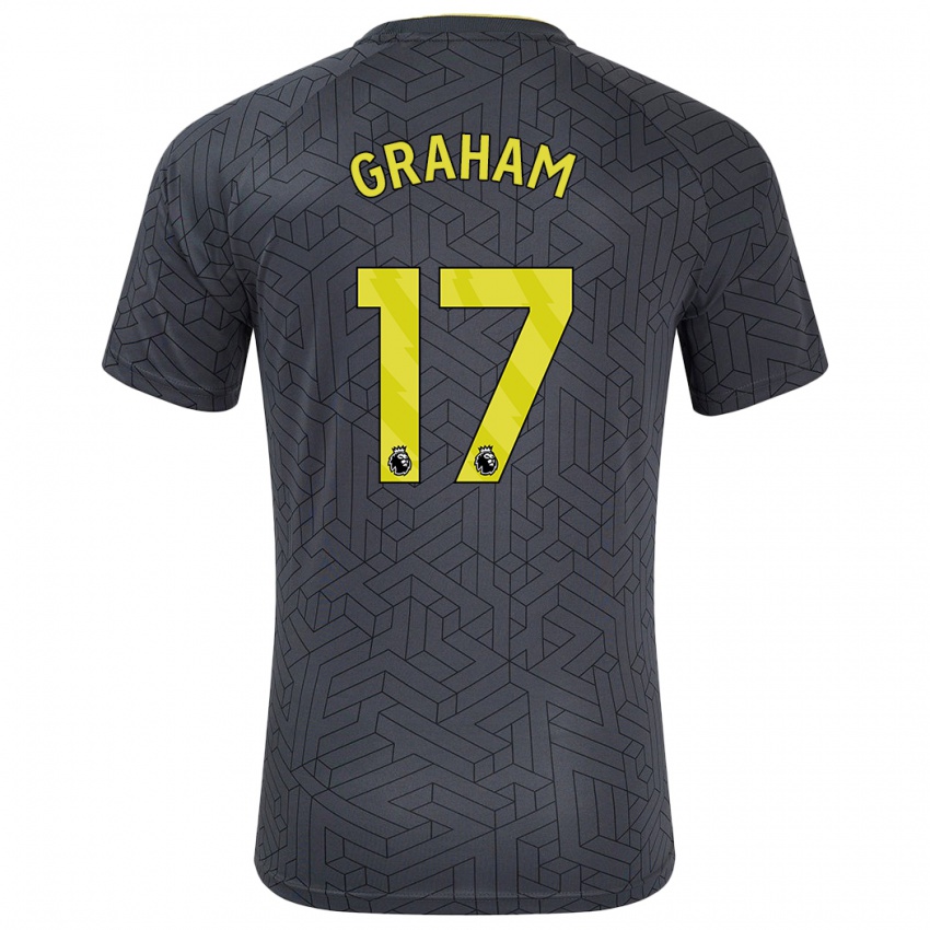 Kinder Lucy Graham #17 Schwarz Gelb Auswärtstrikot Trikot 2024/25 T-Shirt Österreich