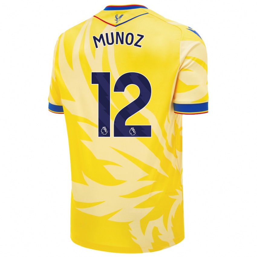 Kinder Daniel Muñoz #12 Gelb Auswärtstrikot Trikot 2024/25 T-Shirt Österreich