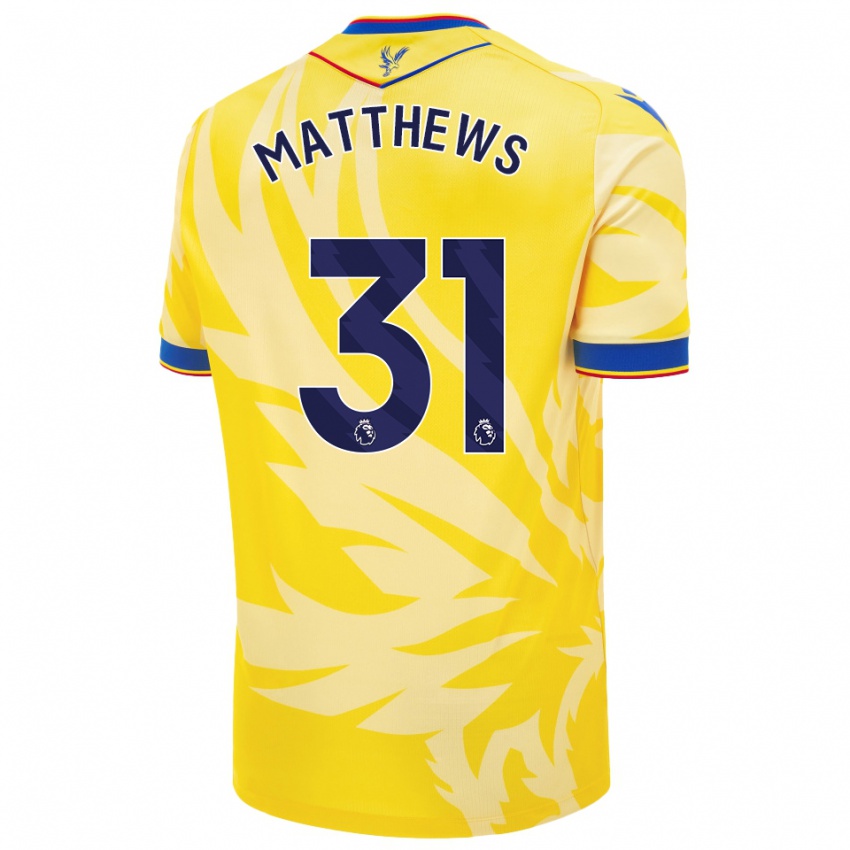 Kinder Remi Matthews #31 Gelb Auswärtstrikot Trikot 2024/25 T-Shirt Österreich