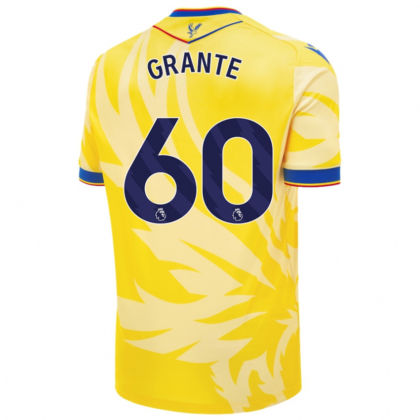 Kinder Jake Grante #60 Gelb Auswärtstrikot Trikot 2024/25 T-Shirt Österreich