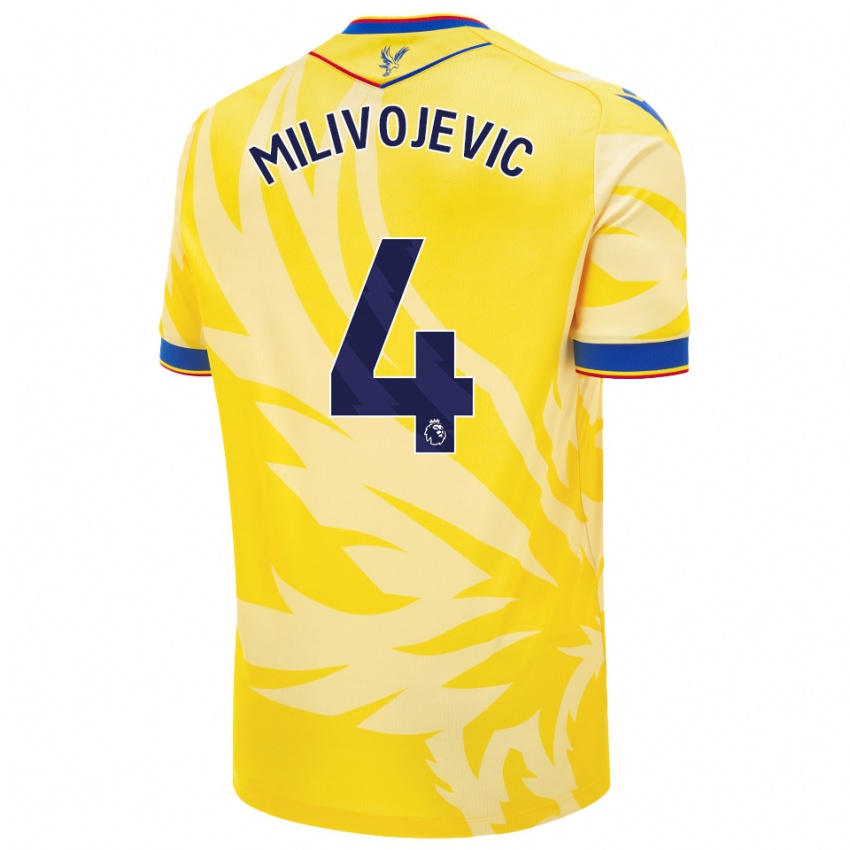 Kinder Luka Milivojevic #4 Gelb Auswärtstrikot Trikot 2024/25 T-Shirt Österreich