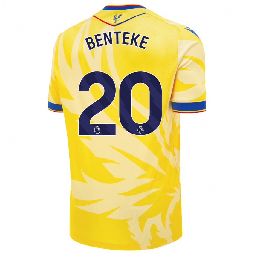 Kinder Christian Benteke #20 Gelb Auswärtstrikot Trikot 2024/25 T-Shirt Österreich