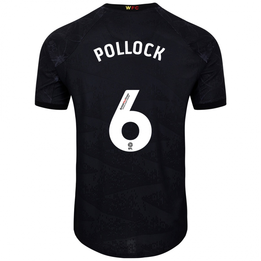 Kinder Mattie Pollock #6 Schwarz Weiß Auswärtstrikot Trikot 2024/25 T-Shirt Österreich