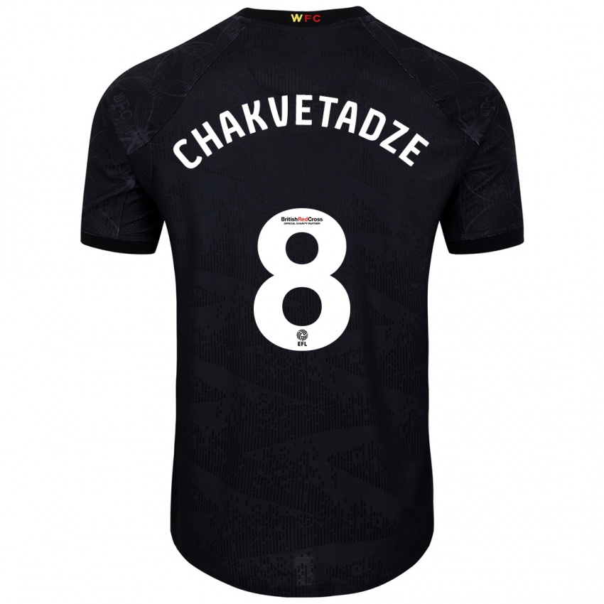 Kinder Giorgi Chakvetadze #8 Schwarz Weiß Auswärtstrikot Trikot 2024/25 T-Shirt Österreich