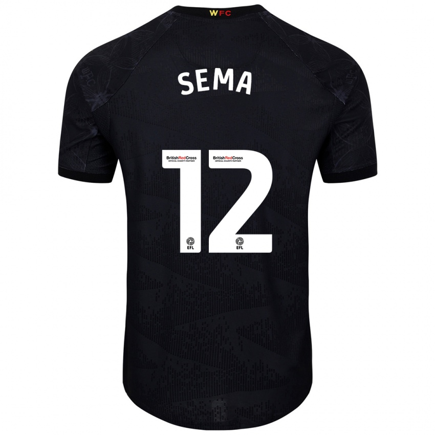 Kinder Ken Sema #12 Schwarz Weiß Auswärtstrikot Trikot 2024/25 T-Shirt Österreich