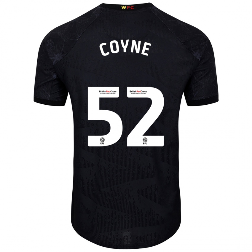 Kinder Aidan Coyne #52 Schwarz Weiß Auswärtstrikot Trikot 2024/25 T-Shirt Österreich