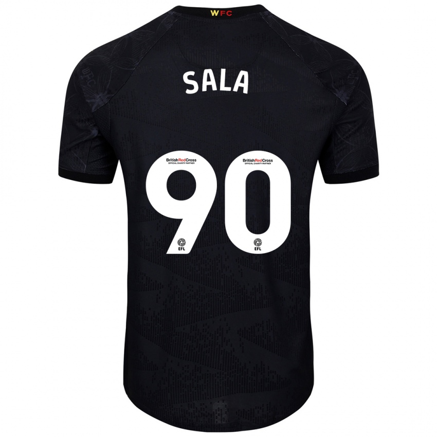 Kinder Joel Sala #90 Schwarz Weiß Auswärtstrikot Trikot 2024/25 T-Shirt Österreich