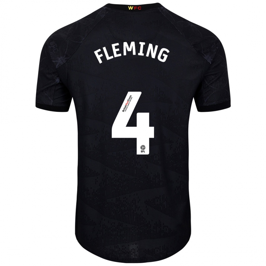 Kinder Charlotte Fleming #4 Schwarz Weiß Auswärtstrikot Trikot 2024/25 T-Shirt Österreich