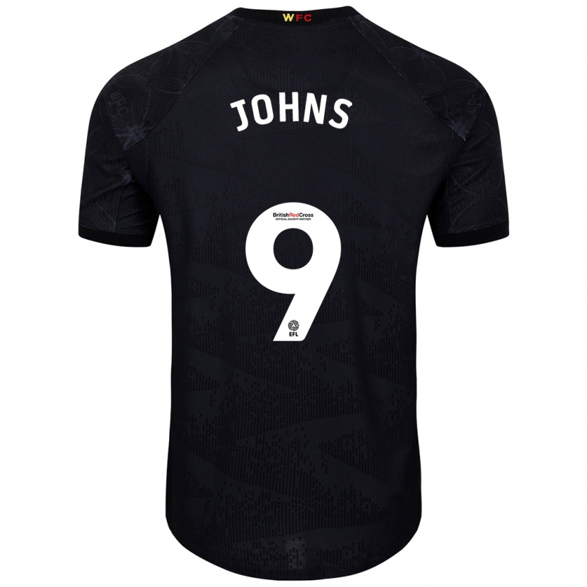 Kinder Carly Johns #9 Schwarz Weiß Auswärtstrikot Trikot 2024/25 T-Shirt Österreich