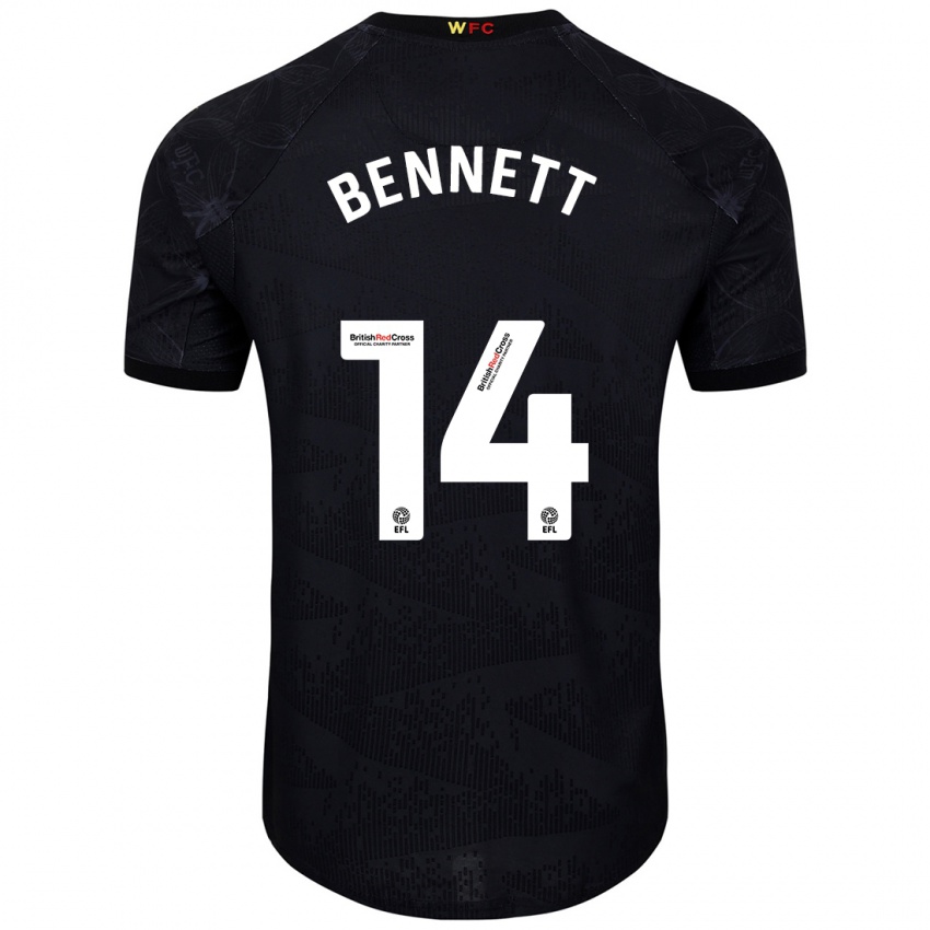 Kinder Harley Bennett #14 Schwarz Weiß Auswärtstrikot Trikot 2024/25 T-Shirt Österreich