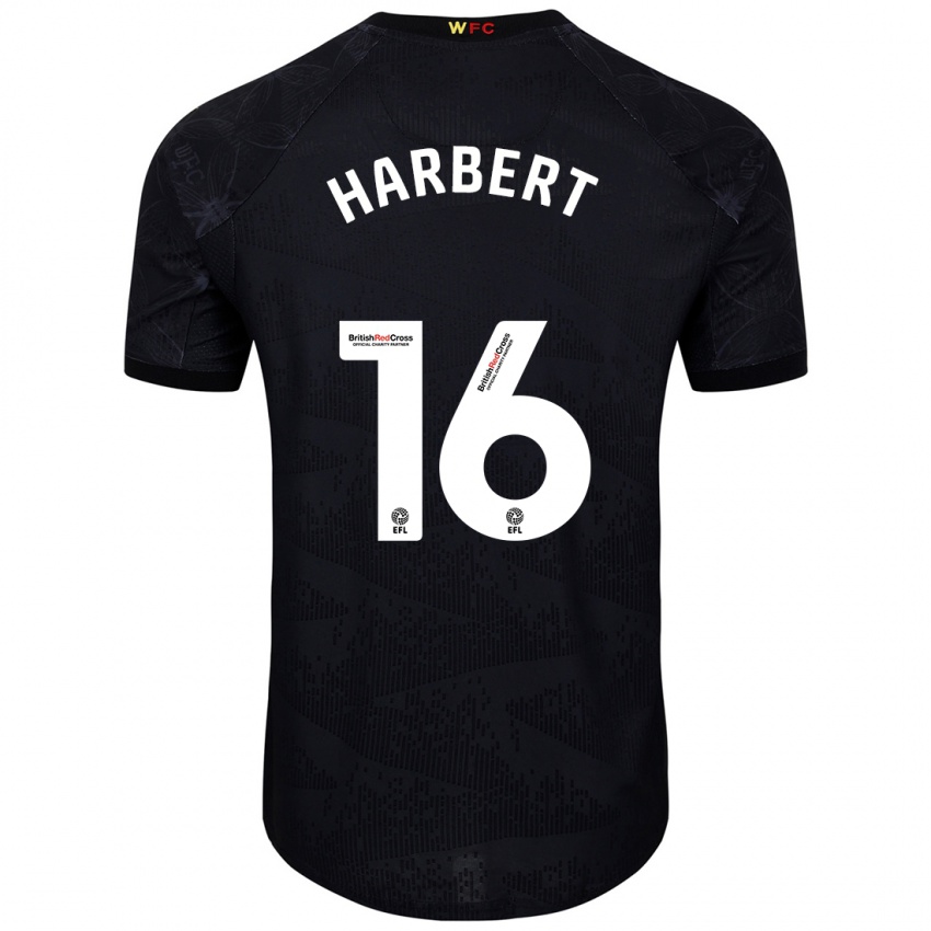 Kinder Laila Harbert #16 Schwarz Weiß Auswärtstrikot Trikot 2024/25 T-Shirt Österreich