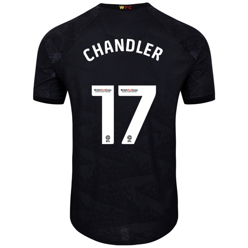 Kinder Megan Chandler #17 Schwarz Weiß Auswärtstrikot Trikot 2024/25 T-Shirt Österreich