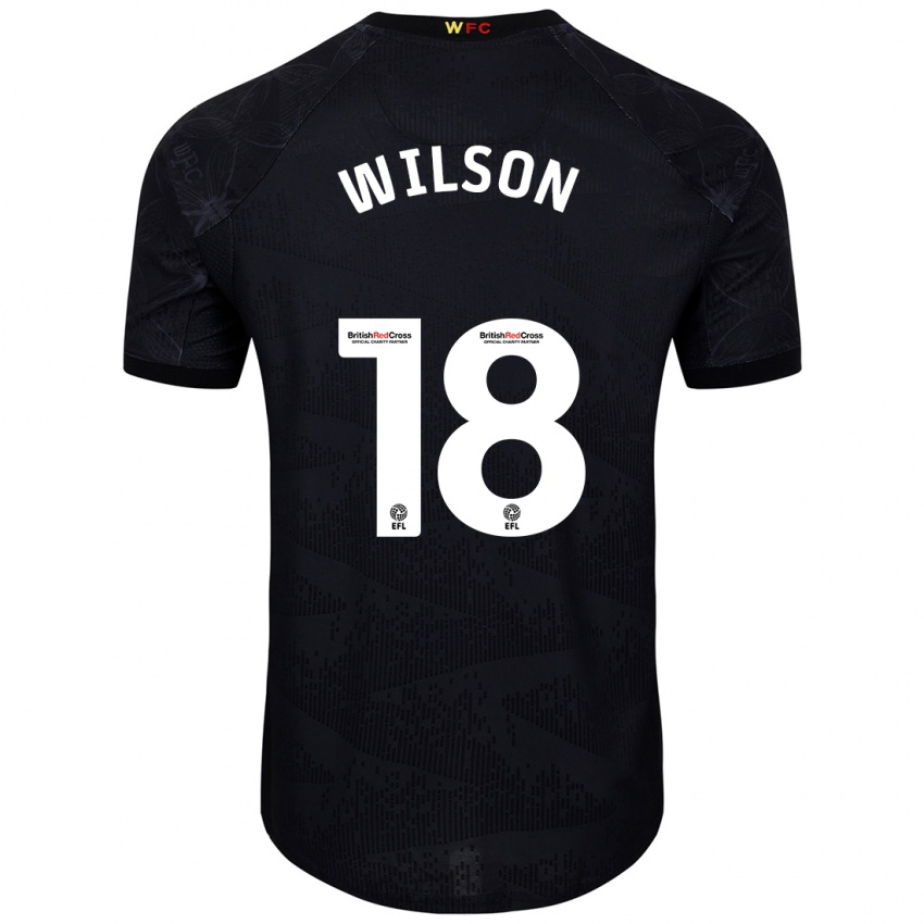 Kinder Poppy Wilson #18 Schwarz Weiß Auswärtstrikot Trikot 2024/25 T-Shirt Österreich