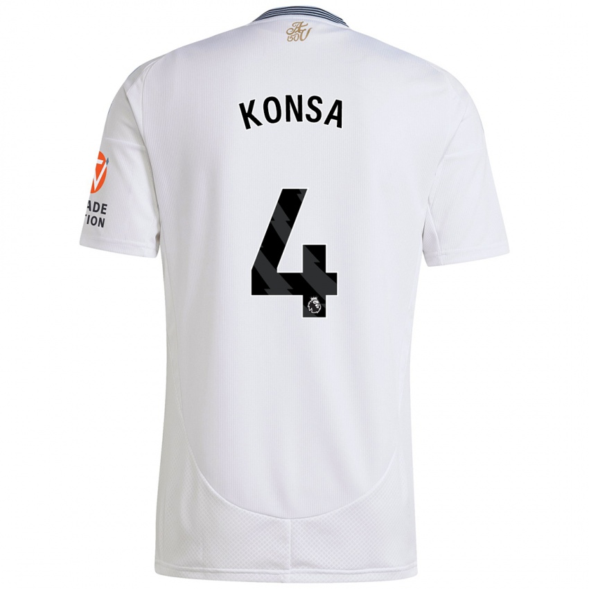 Kinder Ezri Konsa #4 Weiß Auswärtstrikot Trikot 2024/25 T-Shirt Österreich