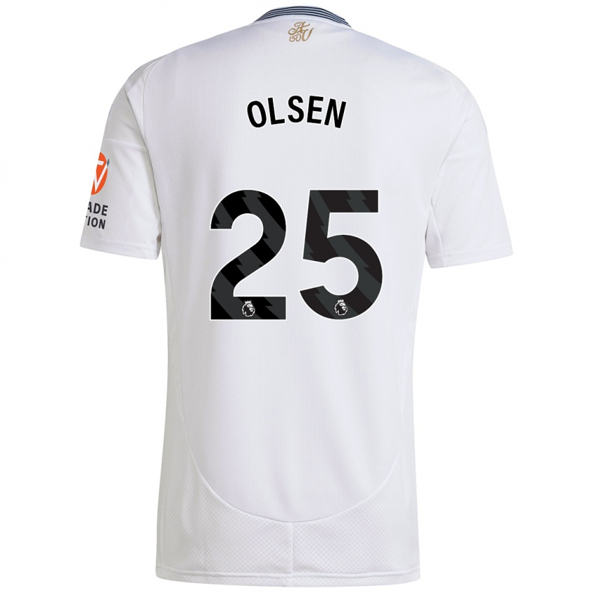 Kinder Robin Olsen #25 Weiß Auswärtstrikot Trikot 2024/25 T-Shirt Österreich