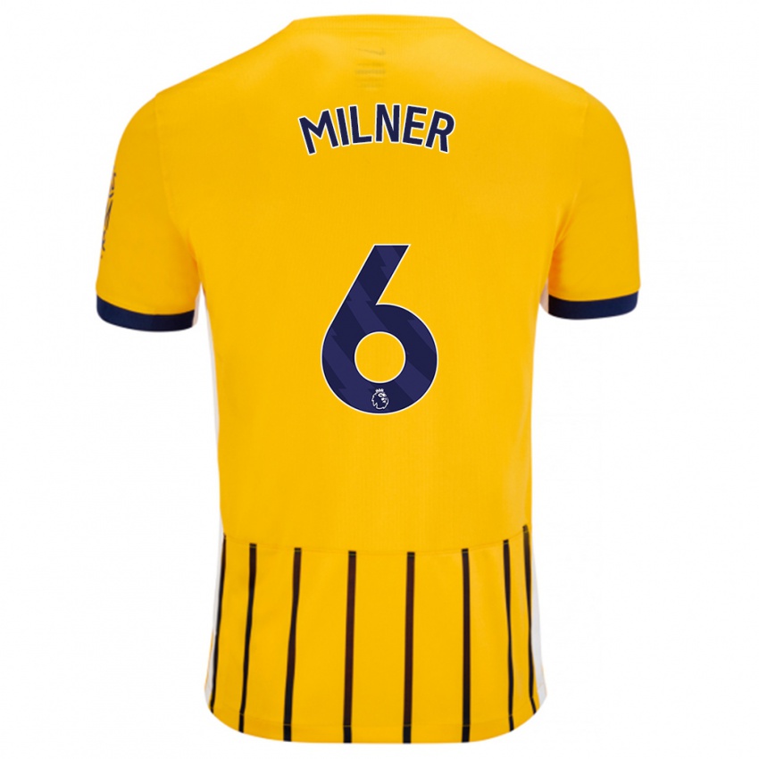 Kinder James Milner #6 Gold Blau Nadelstreifen Auswärtstrikot Trikot 2024/25 T-Shirt Österreich