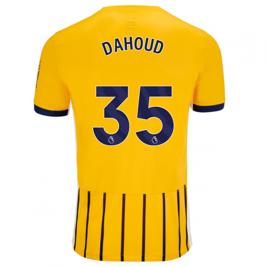 Kinder Mahmoud Dahoud #35 Gold Blau Nadelstreifen Auswärtstrikot Trikot 2024/25 T-Shirt Österreich