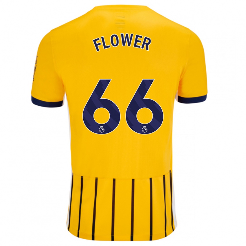 Kinder Louis Flower #66 Gold Blau Nadelstreifen Auswärtstrikot Trikot 2024/25 T-Shirt Österreich