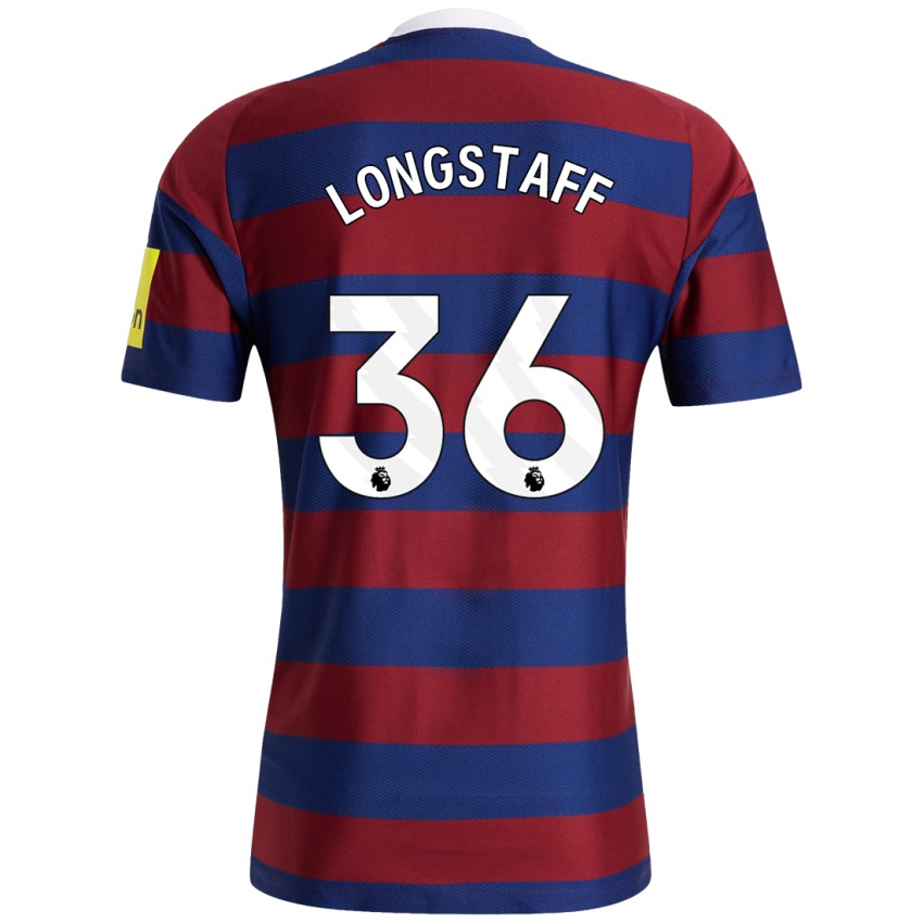 Kinder Sean Longstaff #36 Burgunderrot Marineblau Auswärtstrikot Trikot 2024/25 T-Shirt Österreich