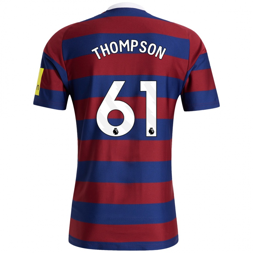 Kinder Max Thompson #61 Burgunderrot Marineblau Auswärtstrikot Trikot 2024/25 T-Shirt Österreich