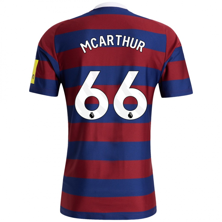 Kinder Charlie Mcarthur #66 Burgunderrot Marineblau Auswärtstrikot Trikot 2024/25 T-Shirt Österreich