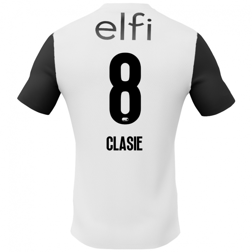 Kinder Jordy Clasie #8 Weiß Schwarz Auswärtstrikot Trikot 2024/25 T-Shirt Österreich