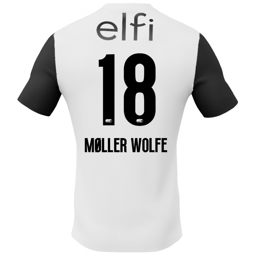 Kinder David Møller Wolfe #18 Weiß Schwarz Auswärtstrikot Trikot 2024/25 T-Shirt Österreich