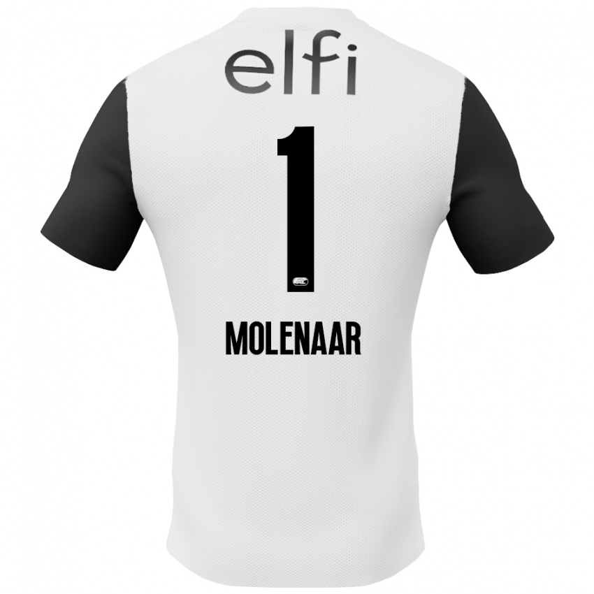 Kinder Finn Molenaar #1 Weiß Schwarz Auswärtstrikot Trikot 2024/25 T-Shirt Österreich