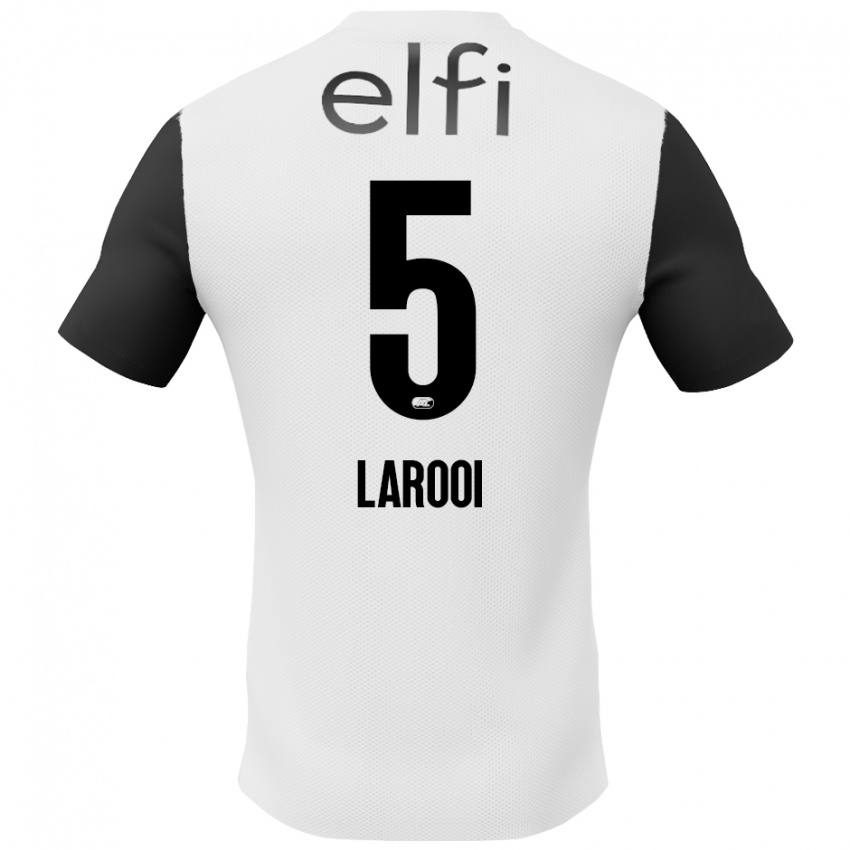 Kinder Finn Larooi #5 Weiß Schwarz Auswärtstrikot Trikot 2024/25 T-Shirt Österreich