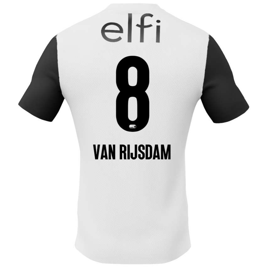 Kinder Julian Van Rijsdam #8 Weiß Schwarz Auswärtstrikot Trikot 2024/25 T-Shirt Österreich