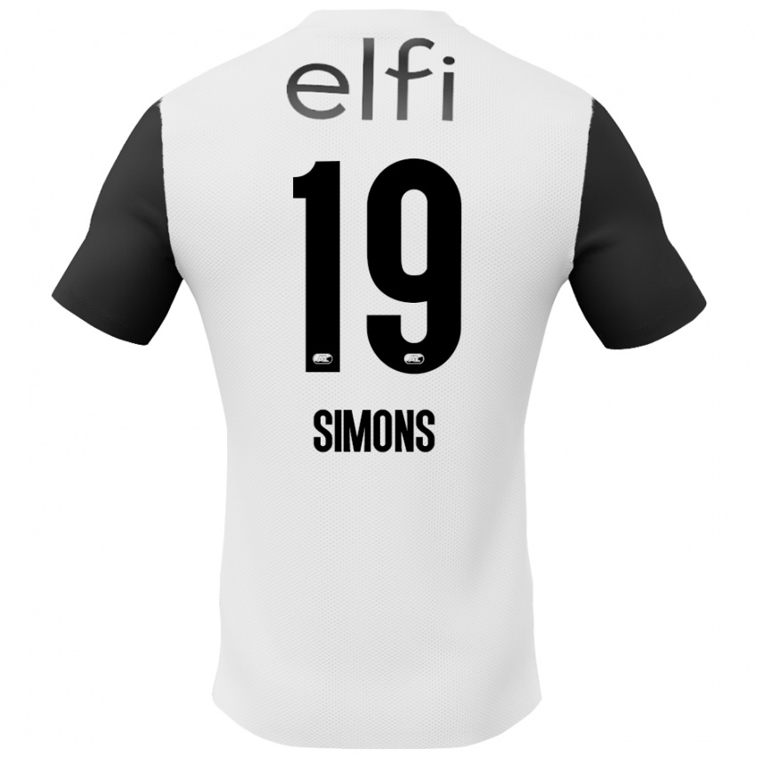 Kinder Saviola Simons #19 Weiß Schwarz Auswärtstrikot Trikot 2024/25 T-Shirt Österreich