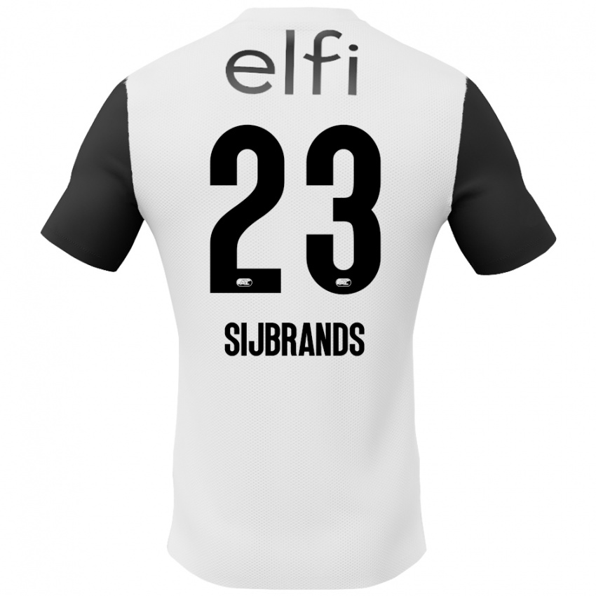 Kinder Julian Sijbrands #23 Weiß Schwarz Auswärtstrikot Trikot 2024/25 T-Shirt Österreich