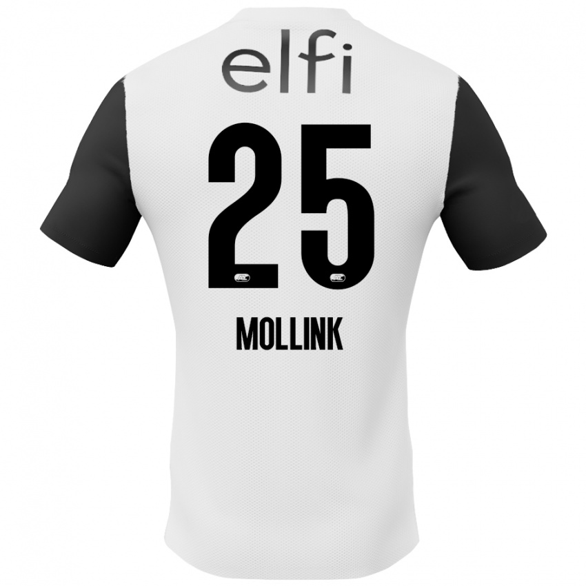 Kinder Yaël Mollink #25 Weiß Schwarz Auswärtstrikot Trikot 2024/25 T-Shirt Österreich