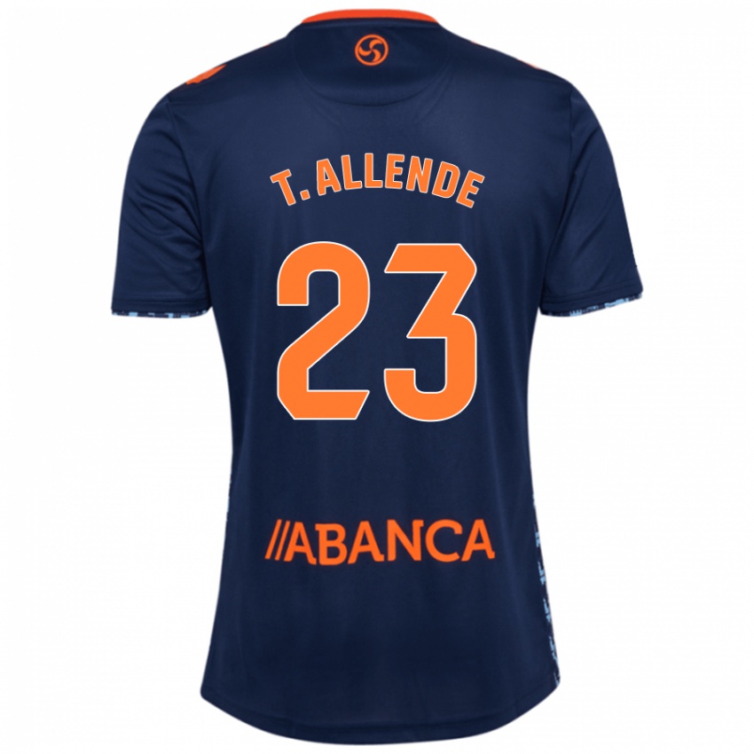 Kinder Tadeo Allende #23 Marineblau Auswärtstrikot Trikot 2024/25 T-Shirt Österreich