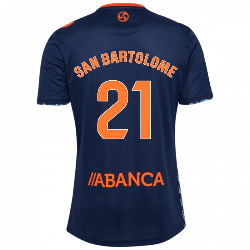 Kinder Víctor San Bartolomé #21 Marineblau Auswärtstrikot Trikot 2024/25 T-Shirt Österreich