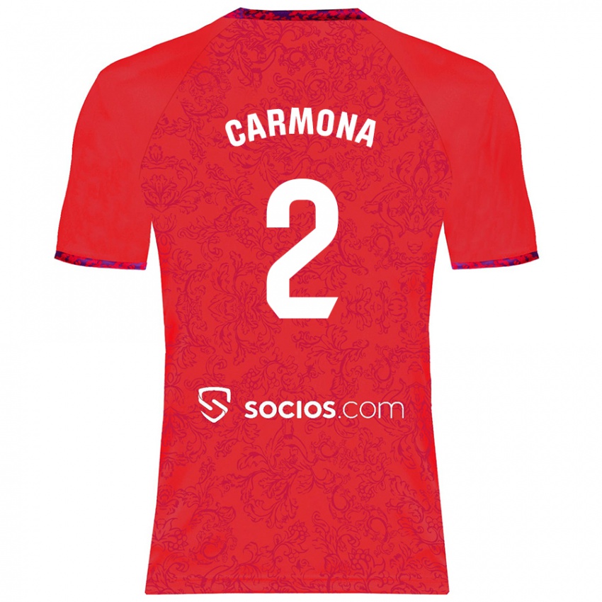 Kinder José Ángel Carmona #2 Rot Auswärtstrikot Trikot 2024/25 T-Shirt Österreich