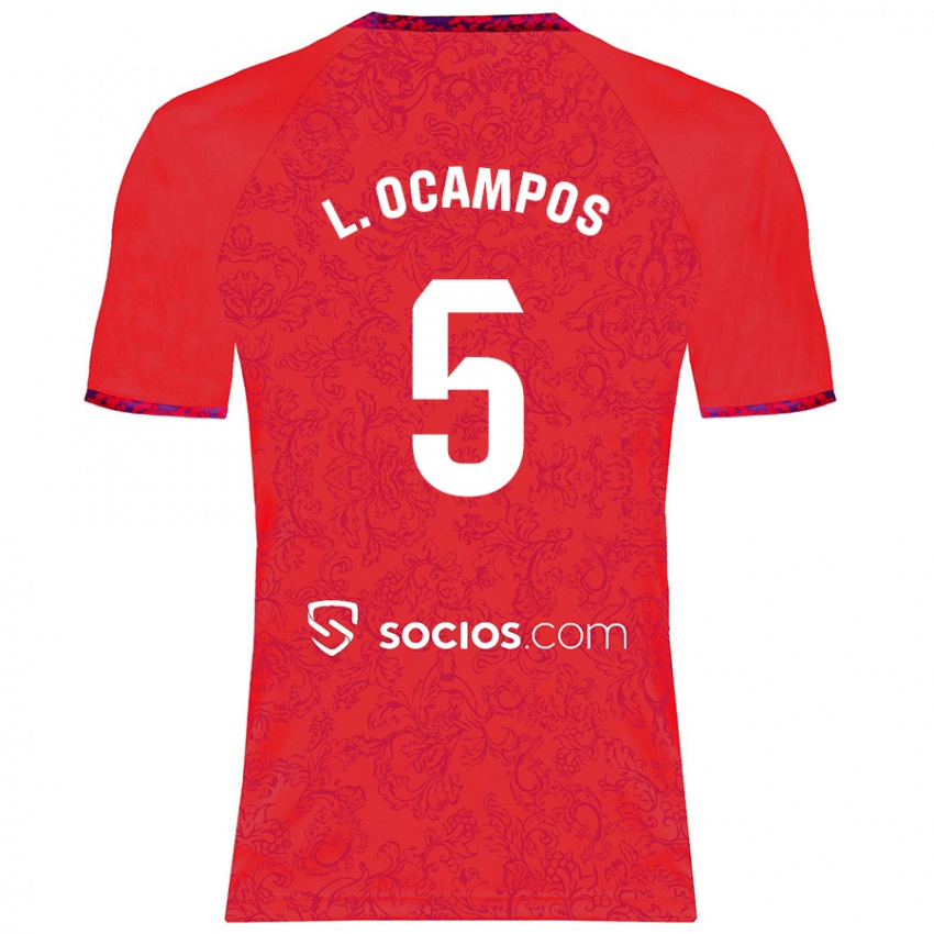 Kinder Lucas Ocampos #5 Rot Auswärtstrikot Trikot 2024/25 T-Shirt Österreich