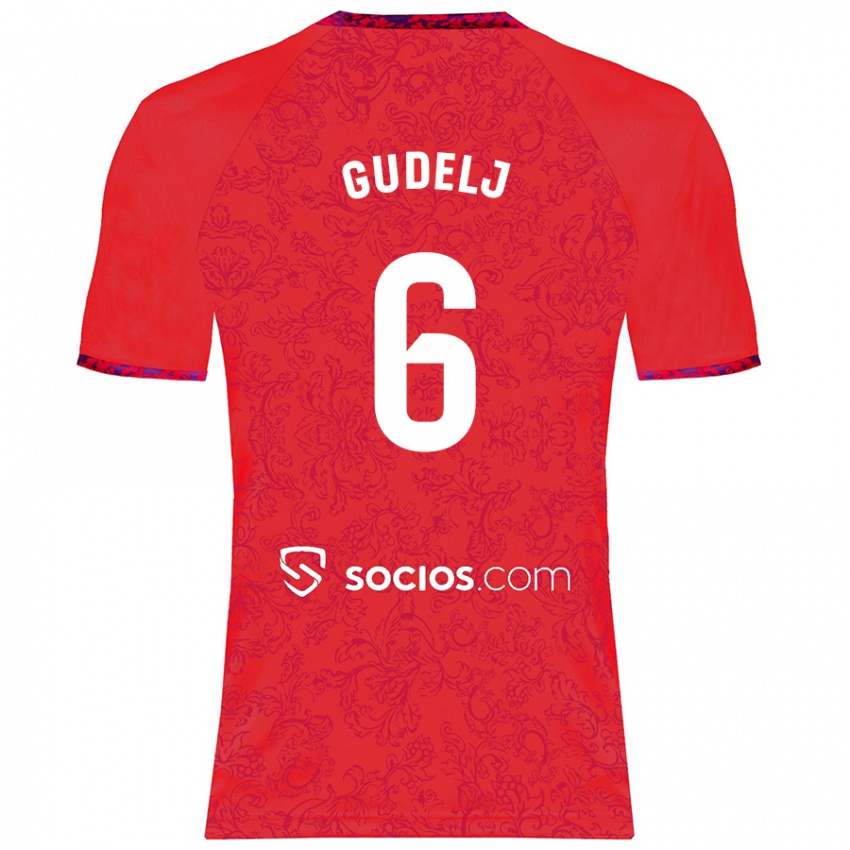 Kinder Nemanja Gudelj #6 Rot Auswärtstrikot Trikot 2024/25 T-Shirt Österreich