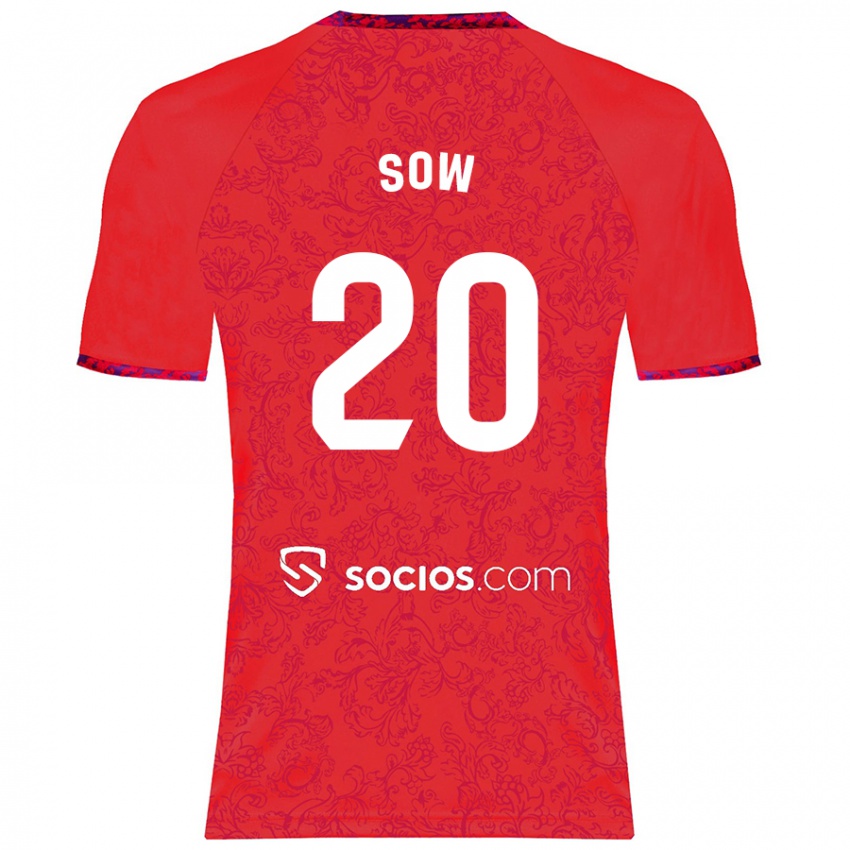 Kinder Djibril Sow #20 Rot Auswärtstrikot Trikot 2024/25 T-Shirt Österreich