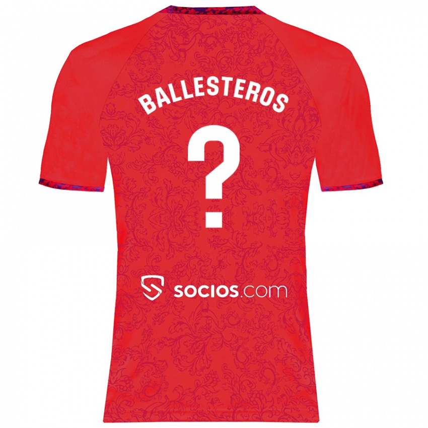 Kinder Gonzalo Ballesteros #0 Rot Auswärtstrikot Trikot 2024/25 T-Shirt Österreich