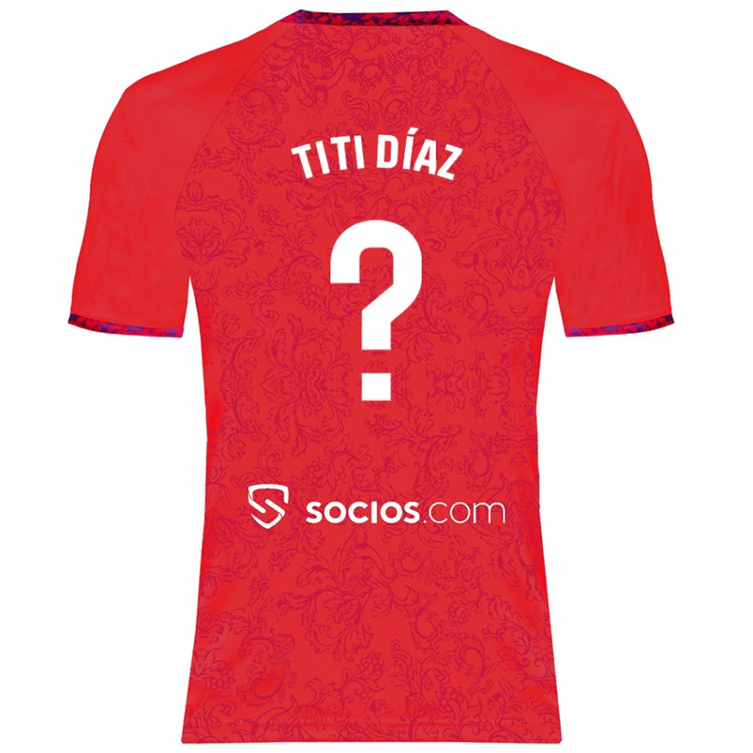 Kinder Titi Díaz #0 Rot Auswärtstrikot Trikot 2024/25 T-Shirt Österreich